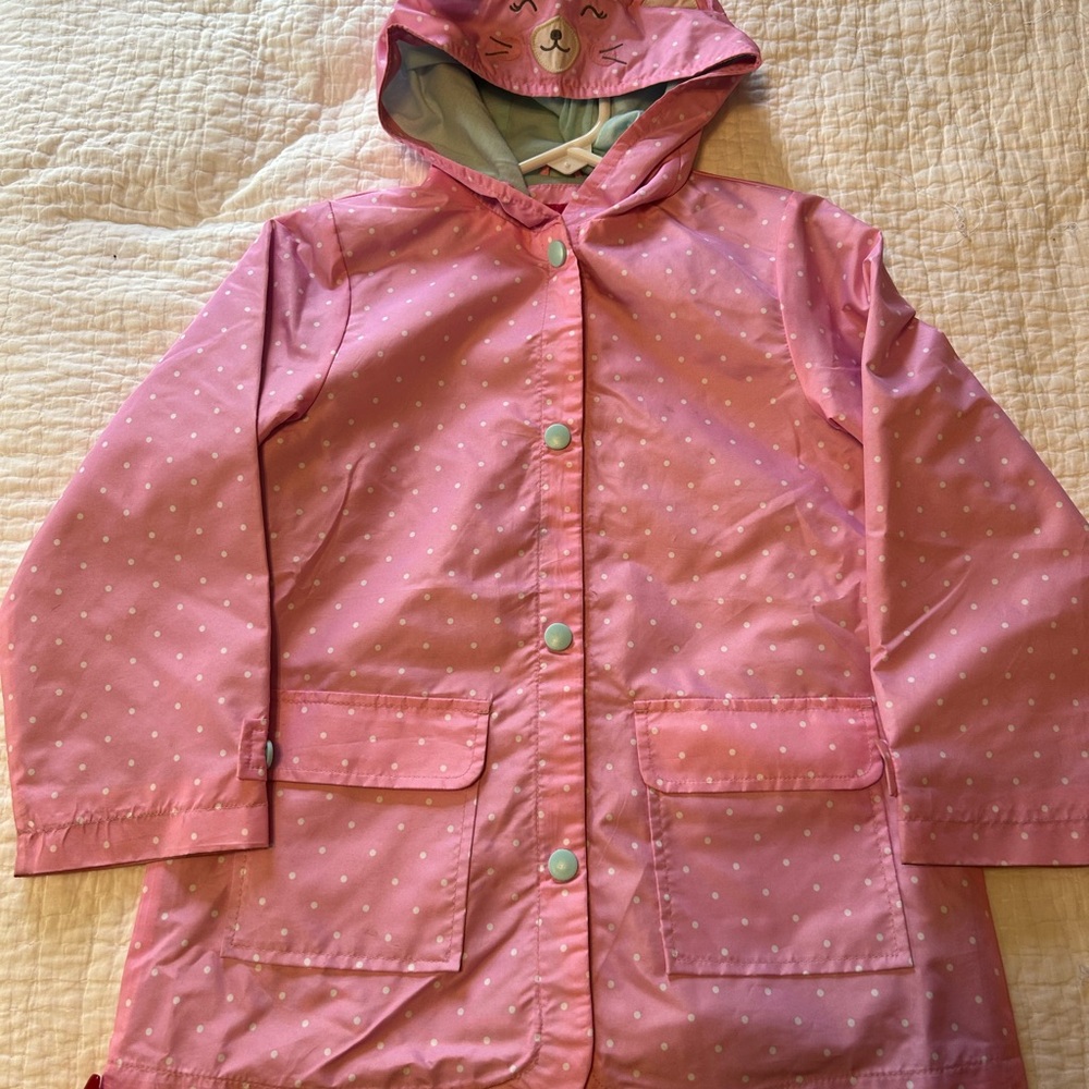 London Fog Pink Polka Dot Kids Raincoat